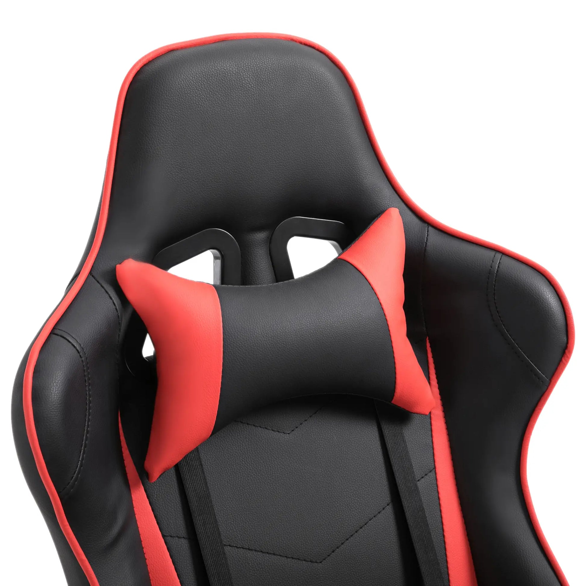 High-Back Gaming Chair Swivel, Red Black headrest