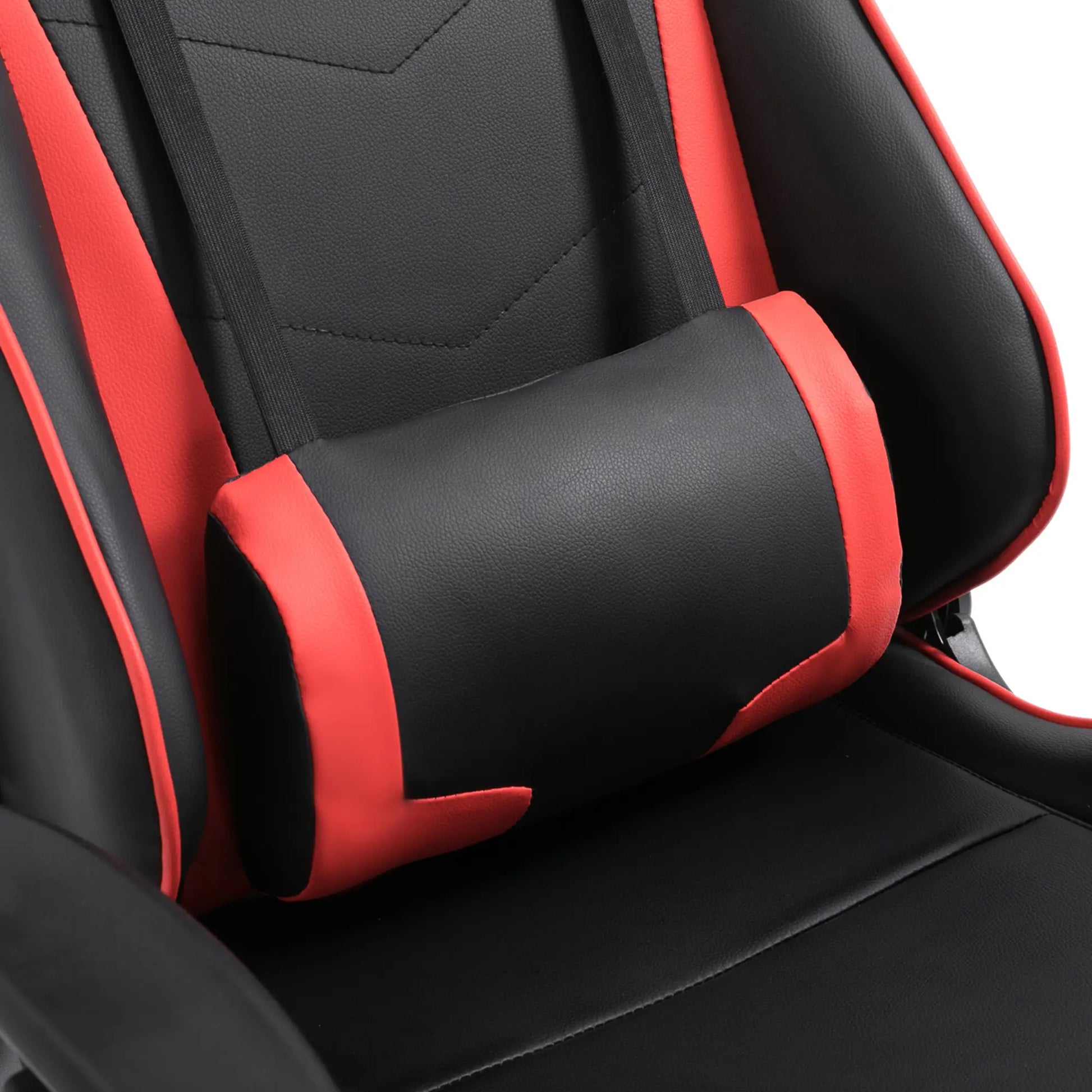 High-Back Gaming Chair Swivel, Red Black lumbar support
