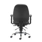 Black office chair with armrests on a white background