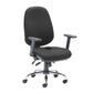 Black office chair with armrests on a white background