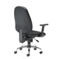 Black office chair with chrome base on a white background