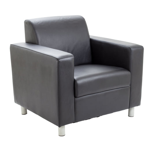 Iceberg Leather Faced Armchair front view