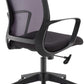 Black office chair with mesh backrest on a white background