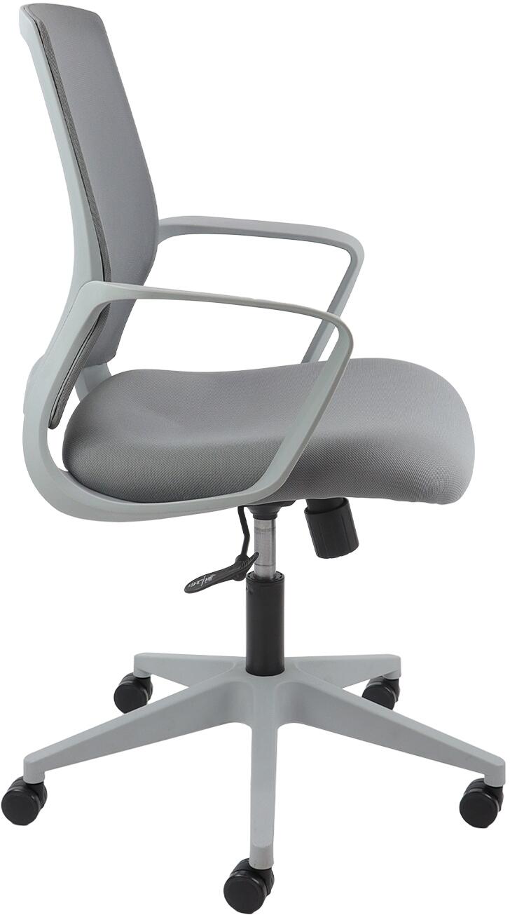 Gray office chair with a white background