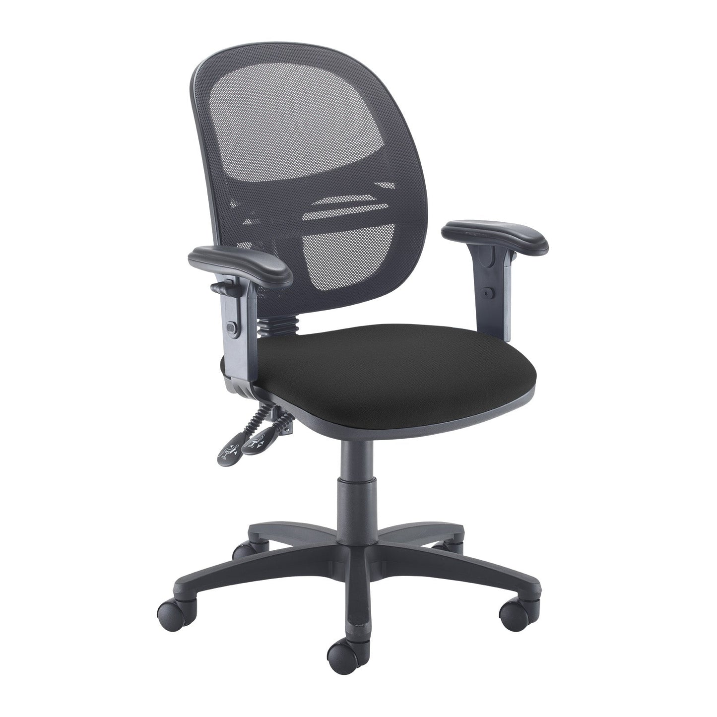 Jota Mesh Medium Back Operators Chair in black.