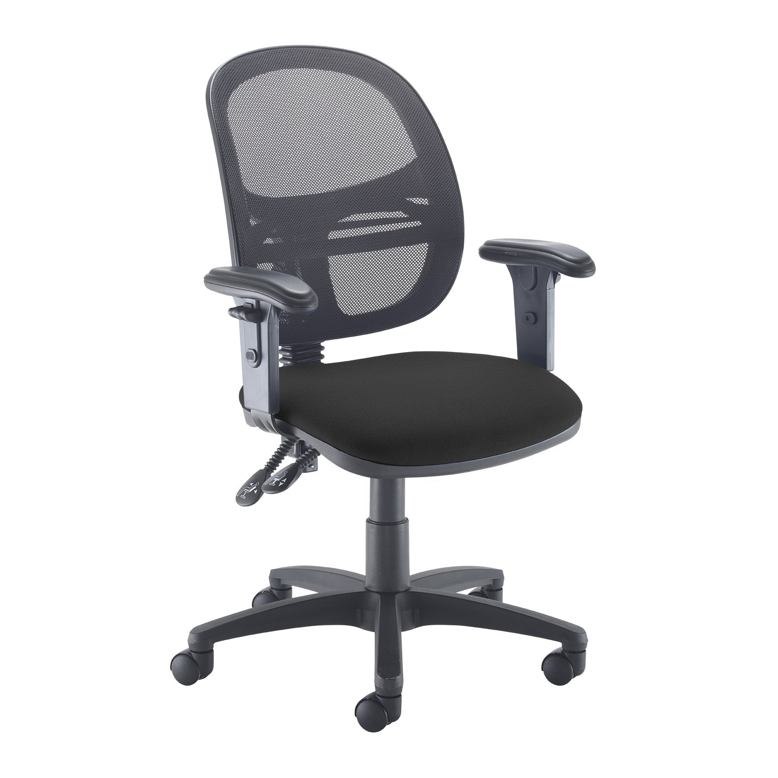 Jota Mesh Medium Back Operators Chair in black.