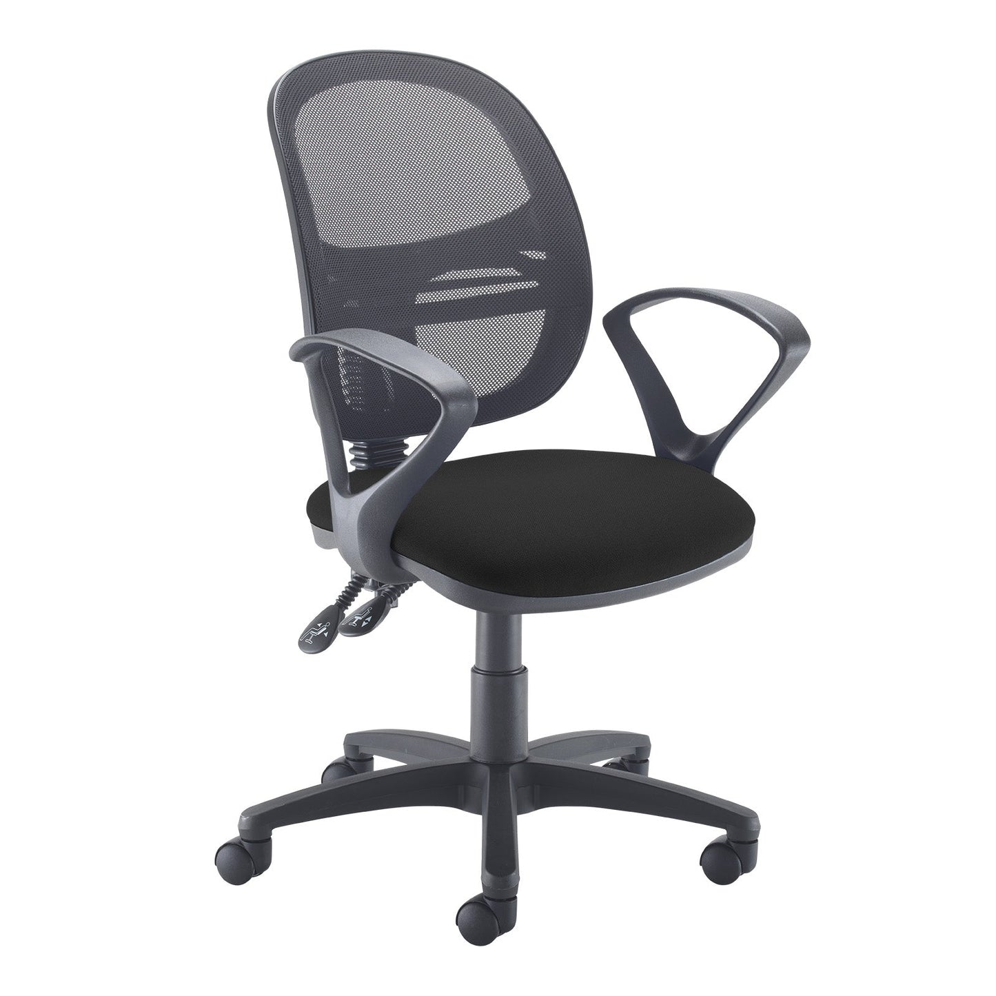 Jota Mesh Medium Back Operators Chair in black. 