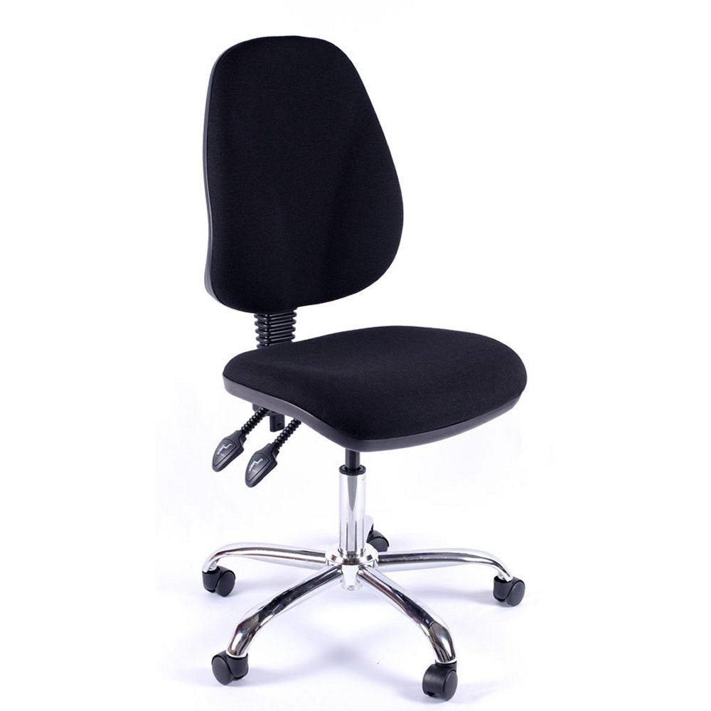 Juno Chrome High Back Fabric Office Chair | Chilli Seating