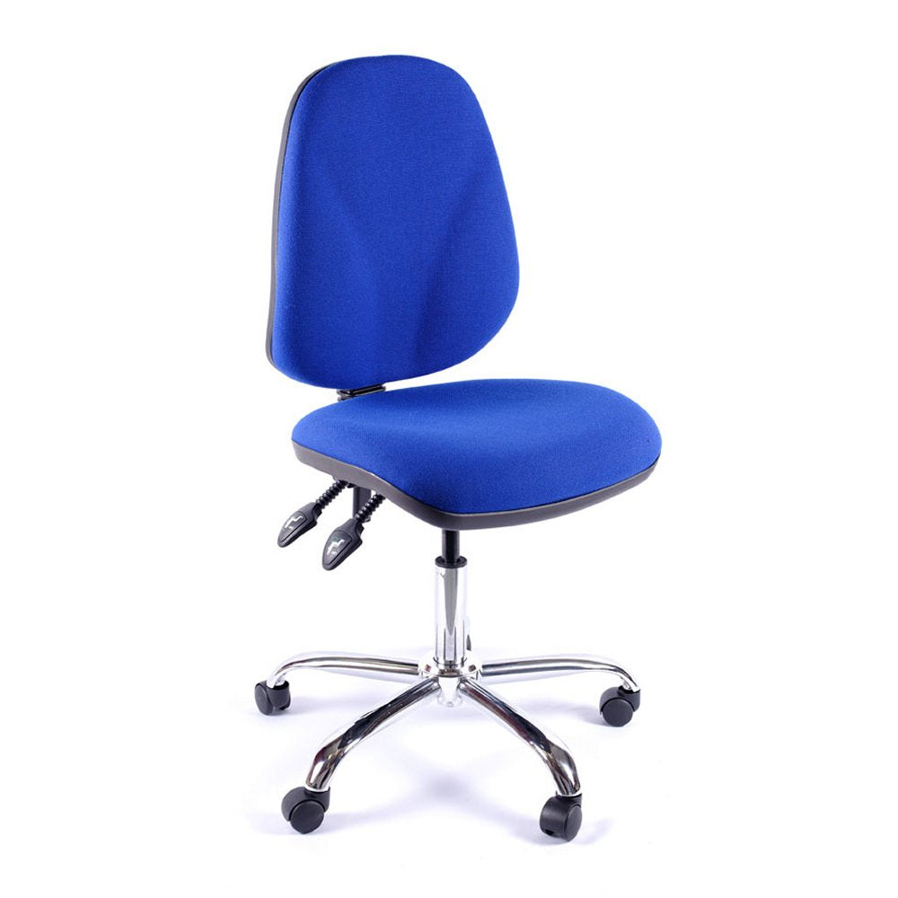 Juno Chrome High Back Fabric Office Chair | Chilli Seating
