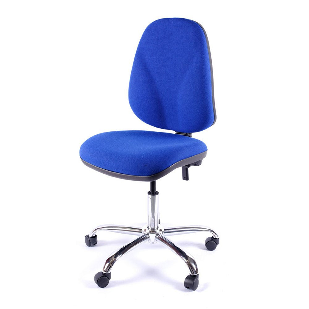 Juno Chrome High Back Fabric Office Chair | Chilli Seating