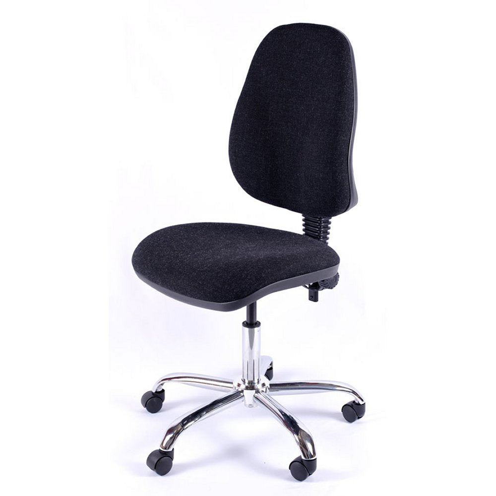 Juno Chrome High Back Fabric Office Chair | Chilli Seating