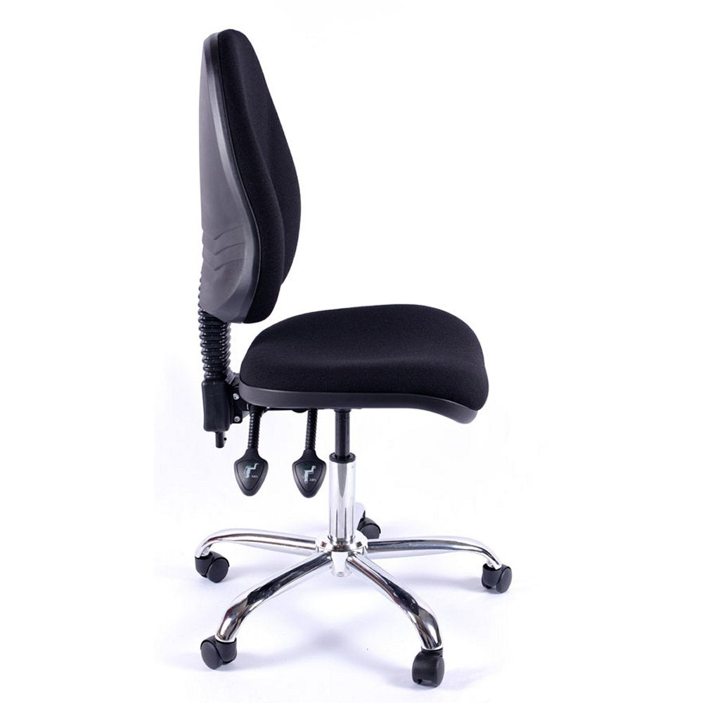 Juno Chrome High Back Fabric Office Chair | Chilli Seating