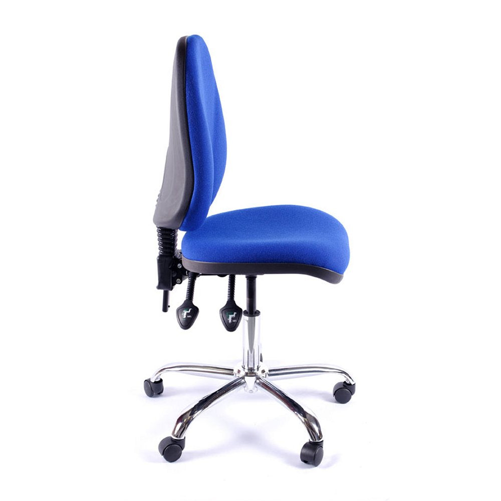 Juno Chrome High Back Fabric Office Chair | Chilli Seating