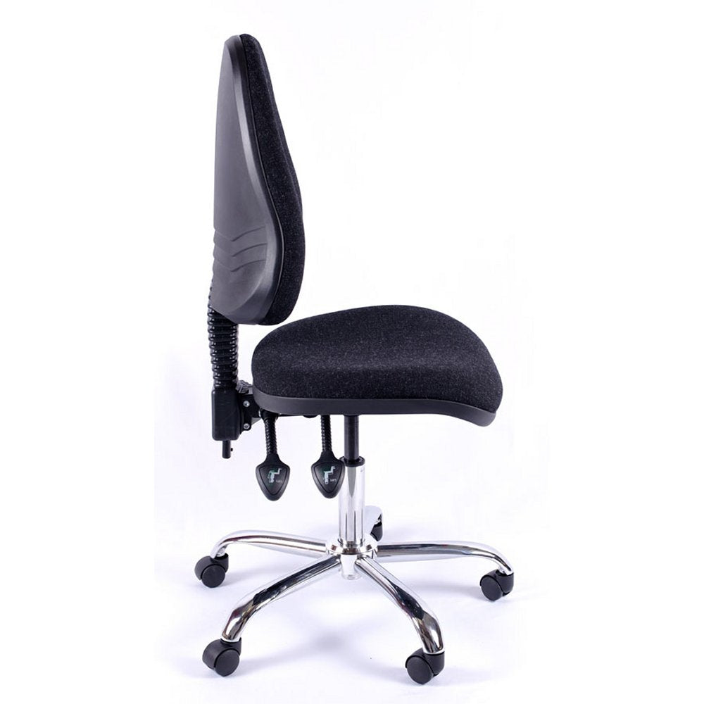 Juno Chrome High Back Fabric Office Chair | Chilli Seating