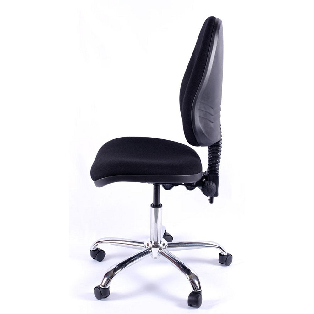 Juno Chrome High Back Fabric Office Chair | Chilli Seating