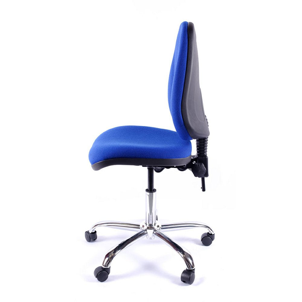 Juno Chrome High Back Fabric Office Chair | Chilli Seating