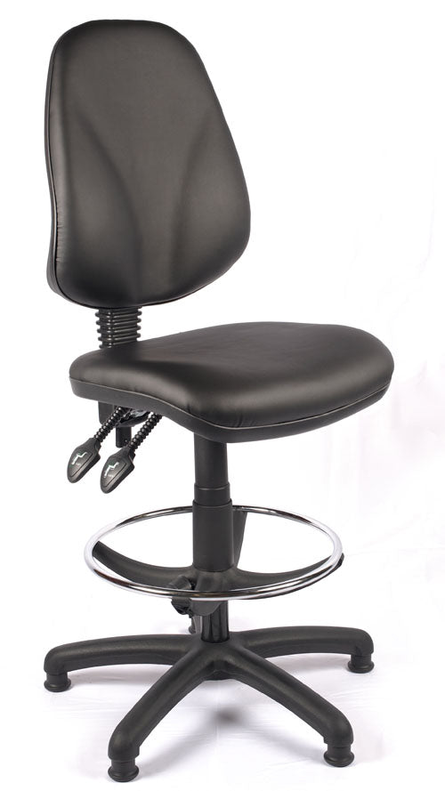 High Back Vinyl Draughtsman Chair | Chilli Seating