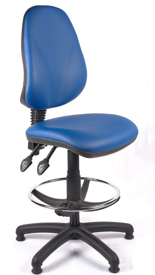 High Back Vinyl Draughtsman Chair | Chilli Seating