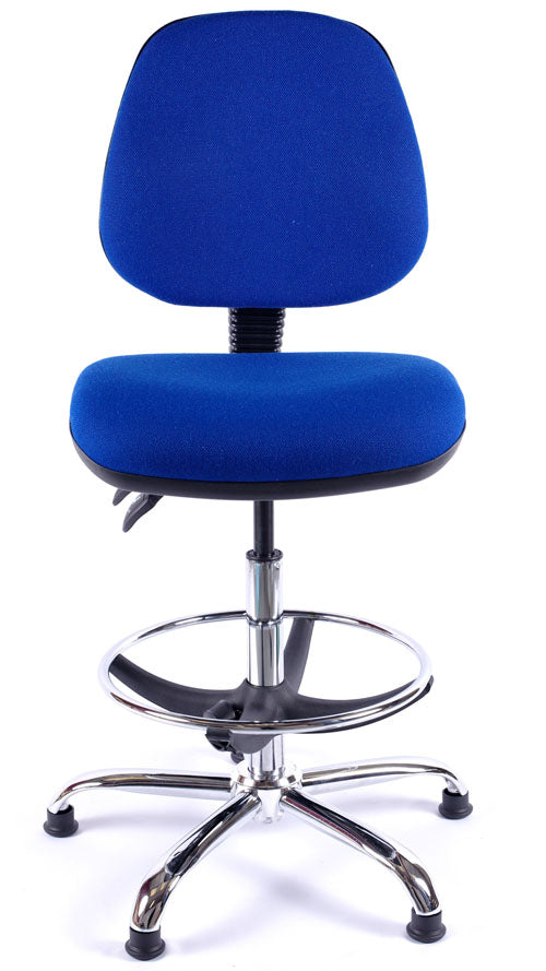 Chrome Medium Back Fabric Draughtsman Chair | Chilli Seating