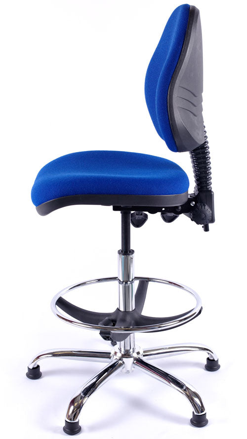 Chrome Medium Back Fabric Draughtsman Chair | Chilli Seating