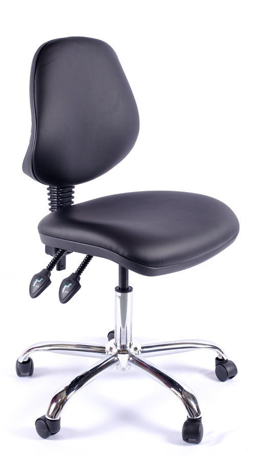 Chrome Juno Medium Back Vinyl Lab Chair | Chilli Seating