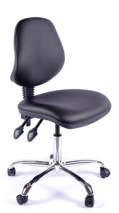 Chrome Juno Medium Back Vinyl Lab Chair | Chilli Seating