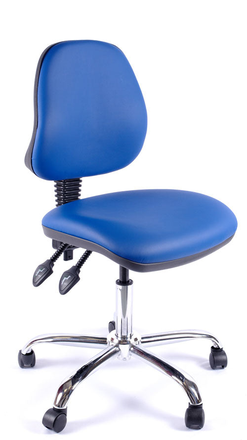 Chrome Juno Medium Back Vinyl Lab Chair | Chilli Seating