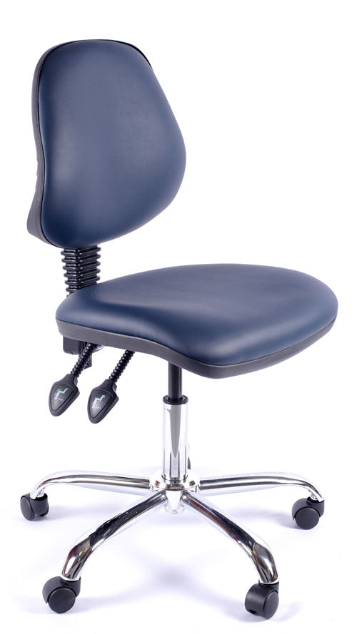 Chrome Juno Medium Back Vinyl Lab Chair | Chilli Seating