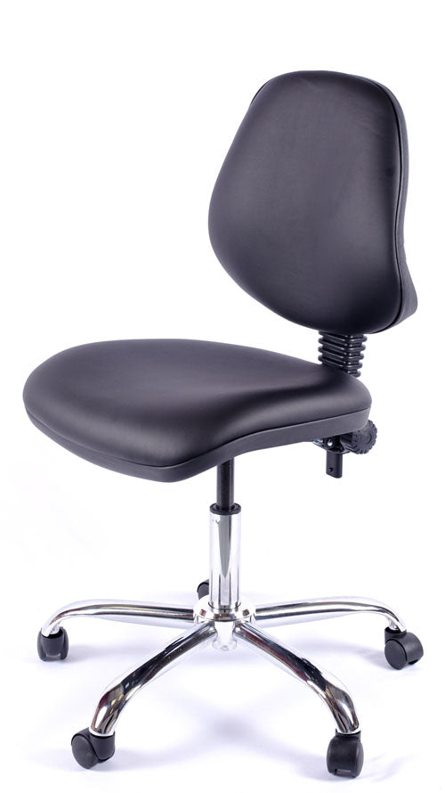 Chrome Juno Medium Back Vinyl Lab Chair | Chilli Seating