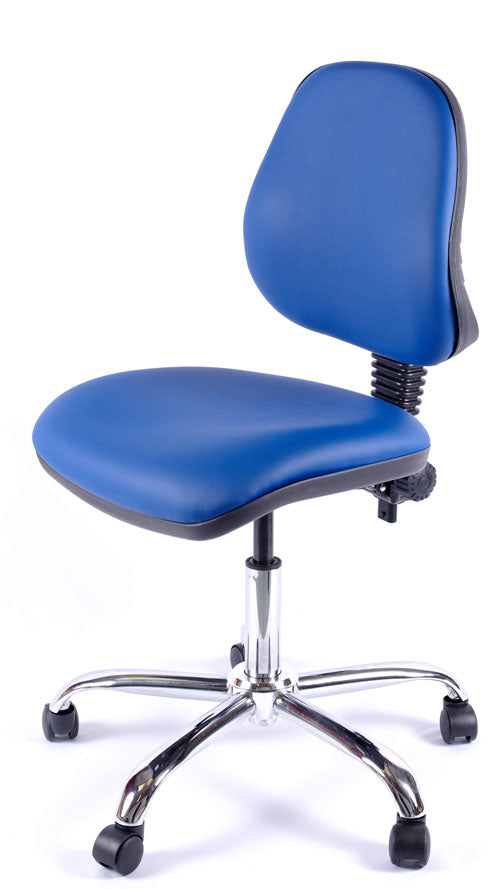 Chrome Juno Medium Back Vinyl Lab Chair | Chilli Seating