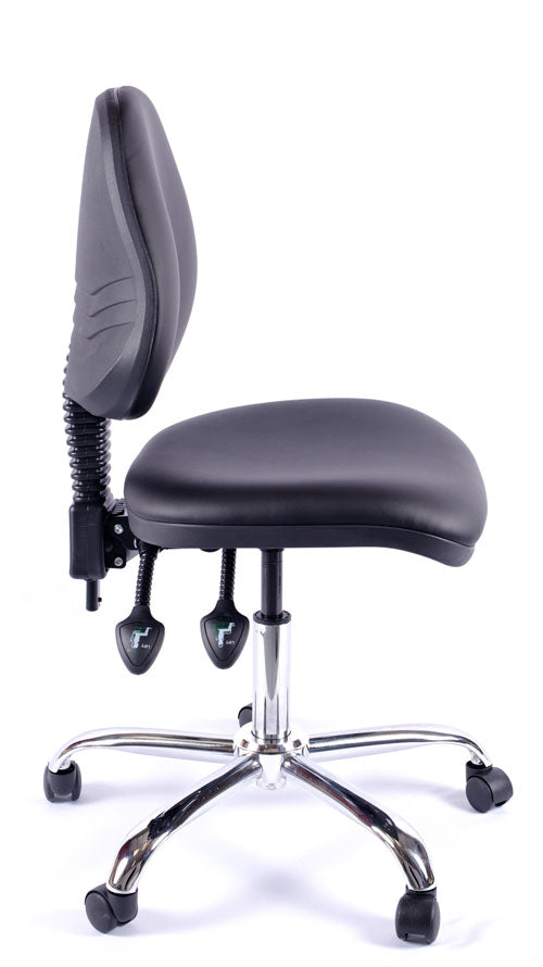 Chrome Juno Medium Back Vinyl Lab Chair | Chilli Seating