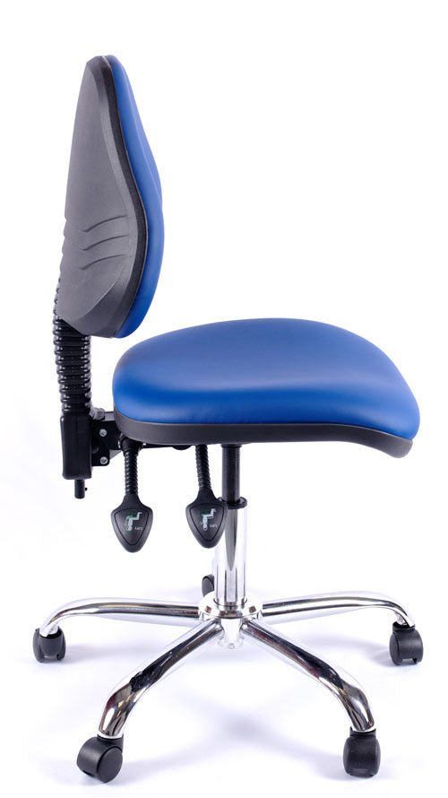 Chrome Juno Medium Back Vinyl Lab Chair | Chilli Seating