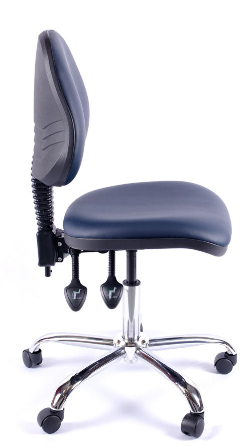 Chrome Juno Medium Back Vinyl Lab Chair | Chilli Seating