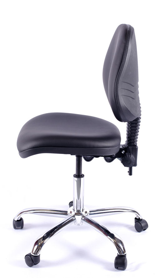 Chrome Juno Medium Back Vinyl Lab Chair | Chilli Seating