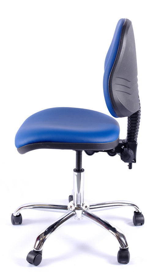 Chrome Juno Medium Back Vinyl Lab Chair | Chilli Seating