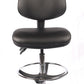Chrome Medium Back Vinyl Draughtsman Chair | Chilli Seating