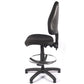 High Back Fabric Draughtsman Chair black side view. 