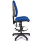 High Back Fabric Draughtsman Chair blue side view.