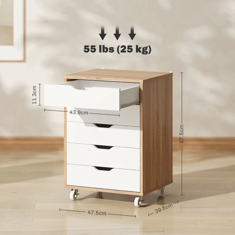 Seven Drawer Filing Cabinet, with Wheels