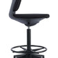 Black office chair with adjustable height on a white background