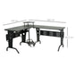 L-Shaped Corner Desk, Gaming Desk with CPU Rack, Keyboard Tray, Black dimensions