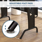 L-Shaped Corner Desk, Gaming Desk with CPU Rack, Keyboard Tray, Black foot pad detail