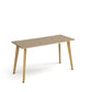 Wooden table with four legs on a white background