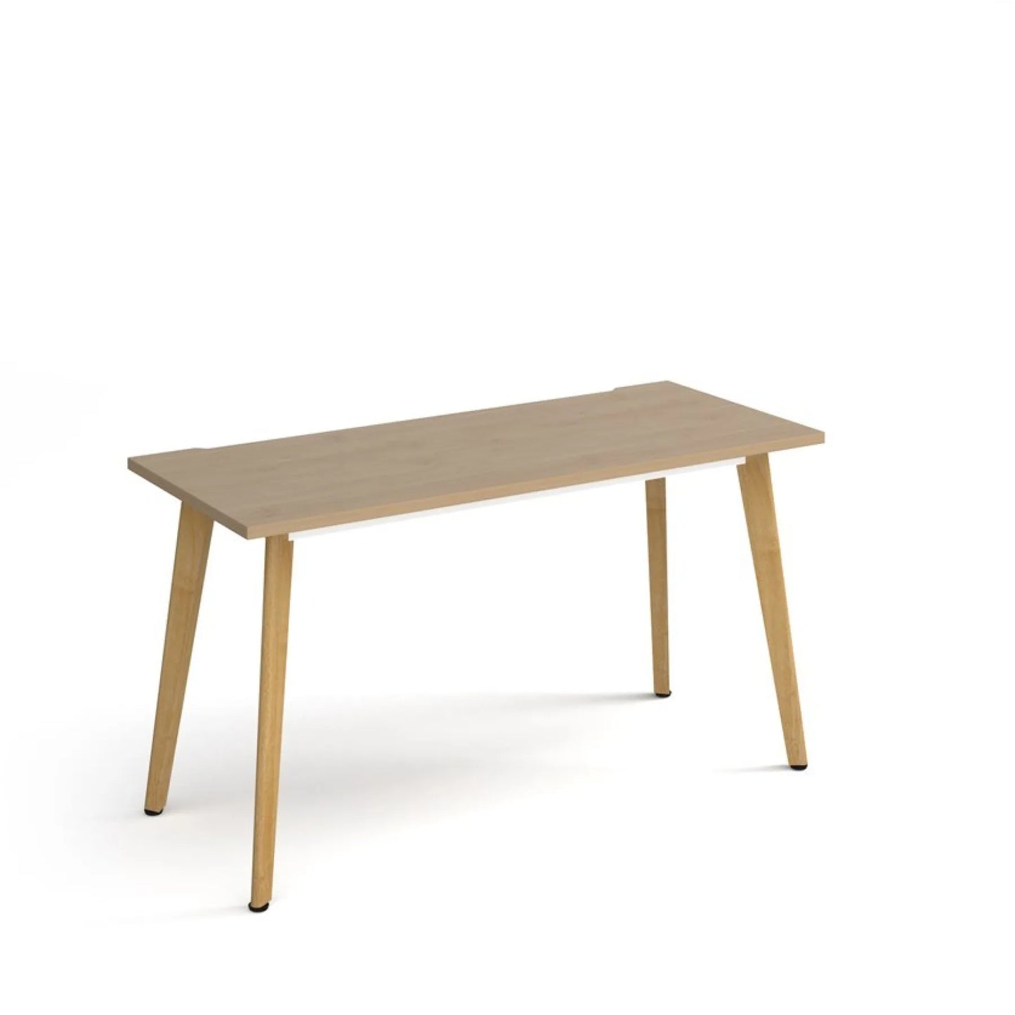 Wooden table with four legs on a white background
