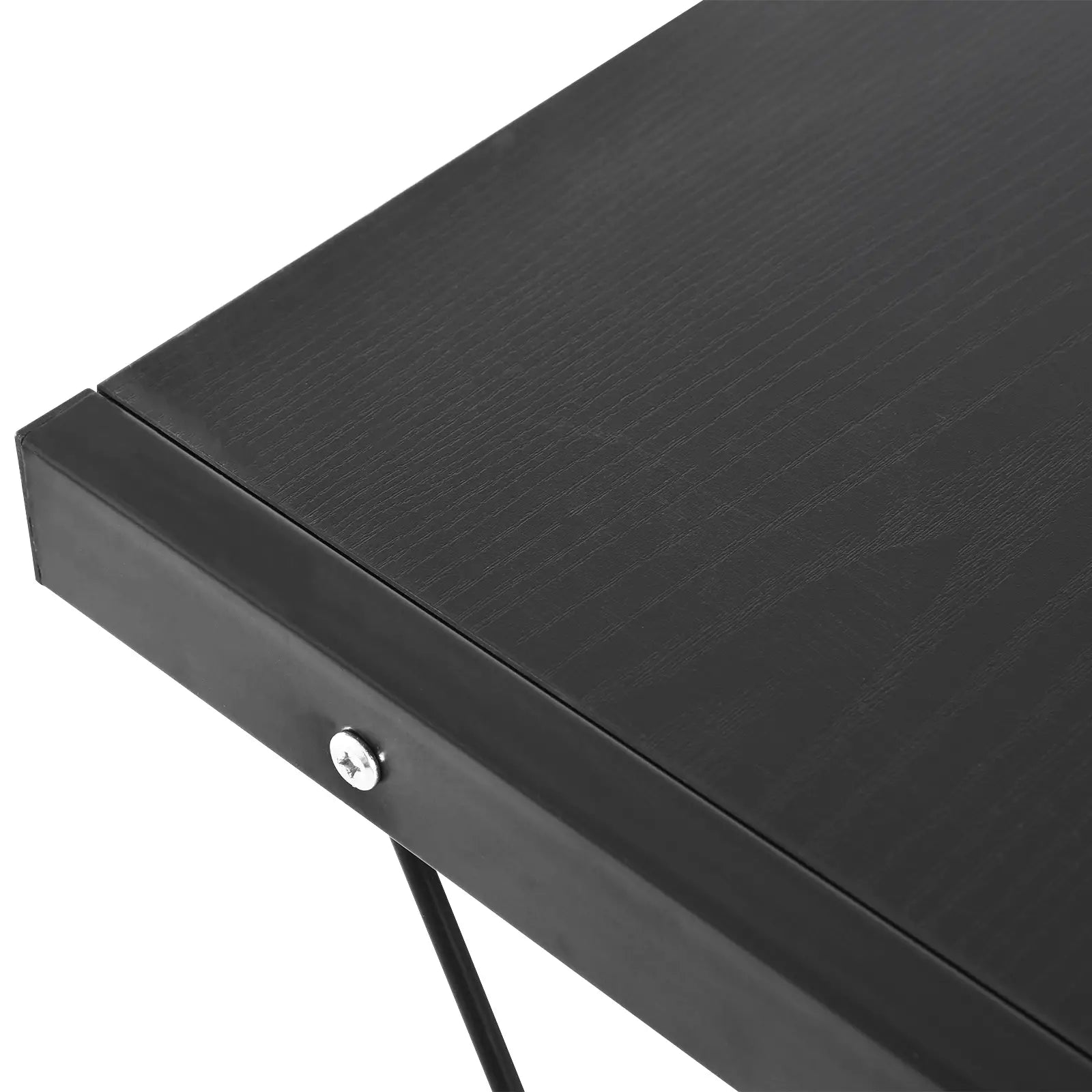 L Shaped Gaming Desk, Corner Computer Desk with Keyboard Tray, Black desk detail
