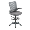 Lab Space - Merlin Draughtsman Chair in grey against a white background. 