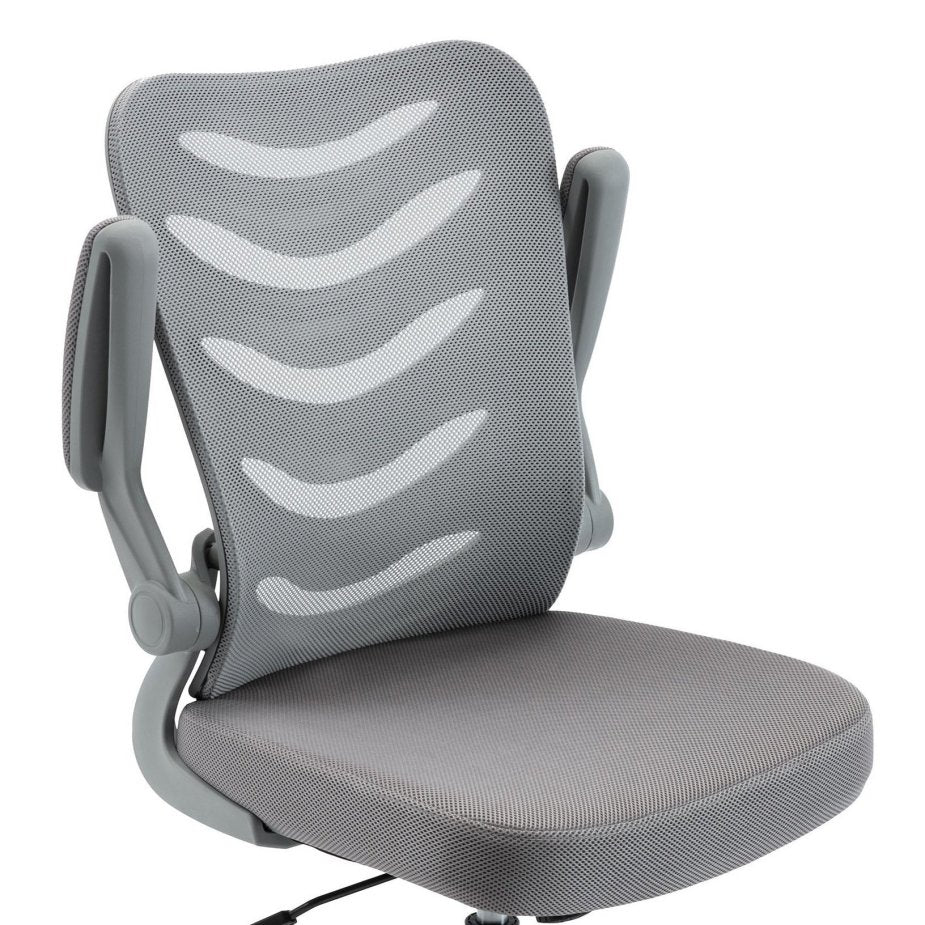 Lab Space - Merlin Draughtsman Chair in grey with lifted armrests. 