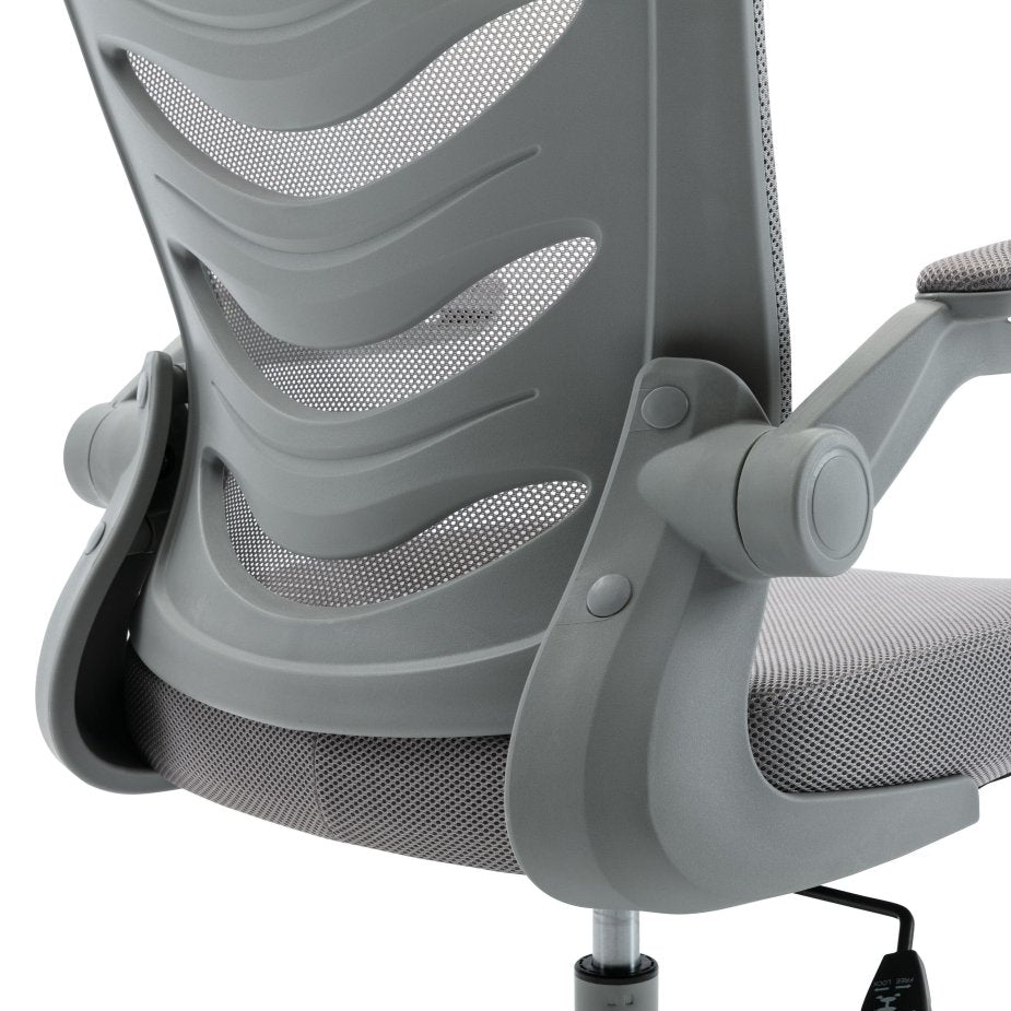 Lab Space - Merlin Draughtsman Chair in grey - back detail. 