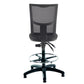 Black mesh office chair on a white background