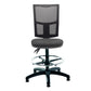 Black office chair with mesh backrest on a white background